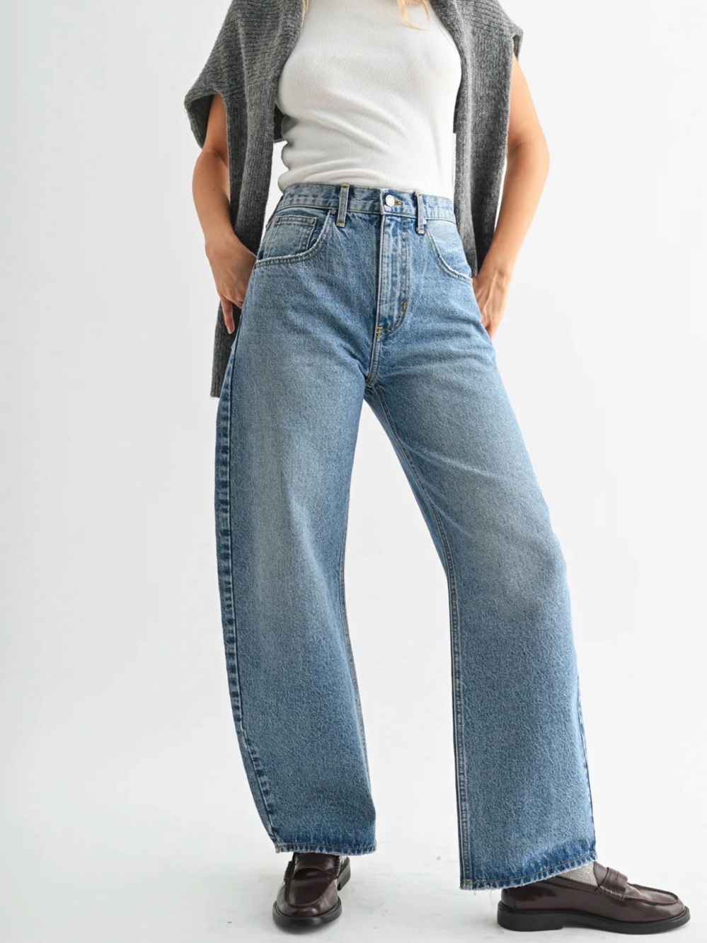 NWT Just Black High-Rise Wide Leg Jeans - Light Blue Denim